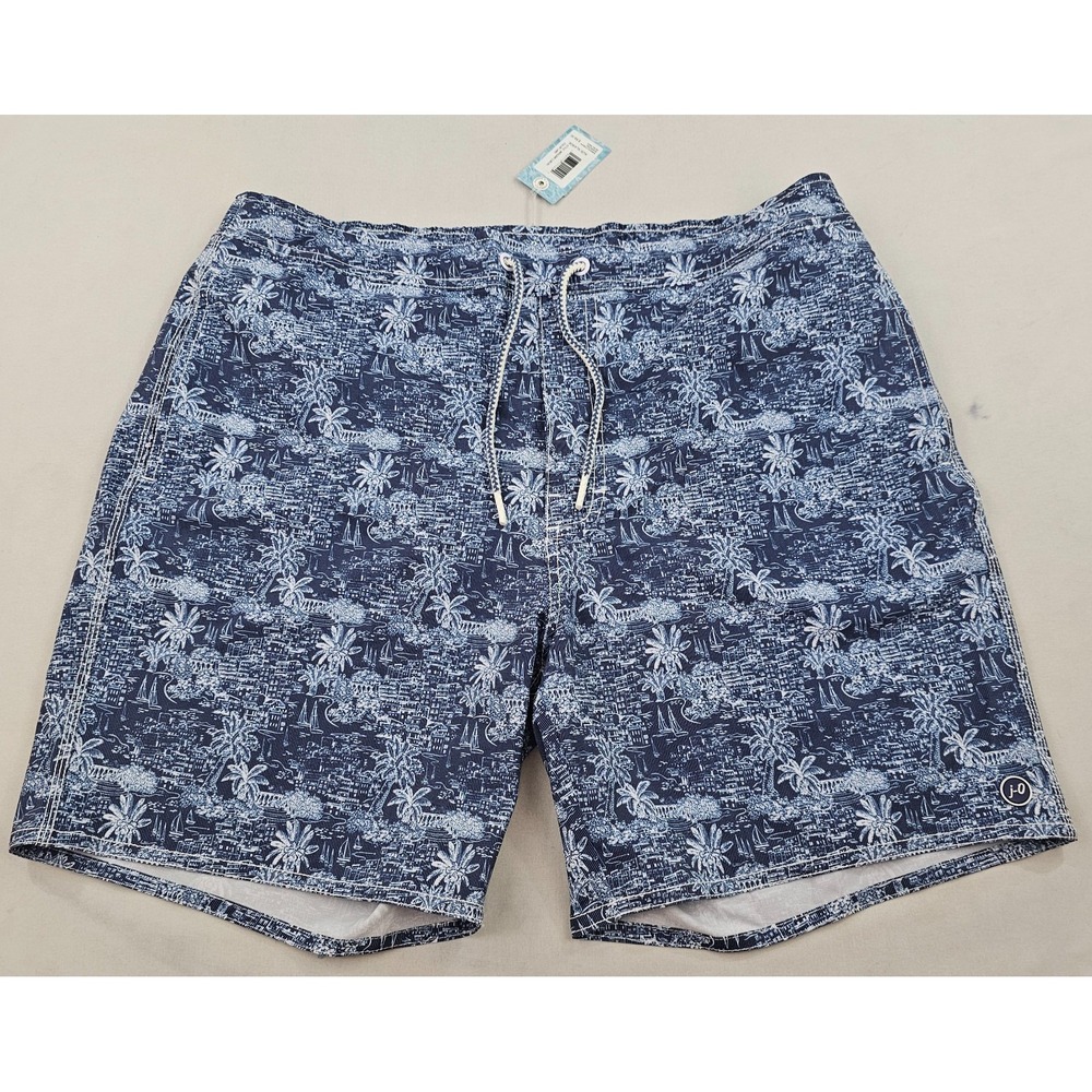 Johnnie-O Mens XL Lake Blue Limon City Palm Swim Trunks JMSS2680 NEW